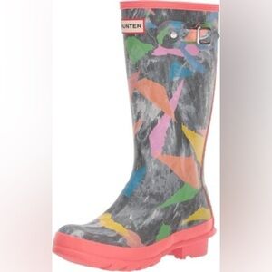 Hunter Kids Original Storm/Rain Boots Camo Rhythmic Pink